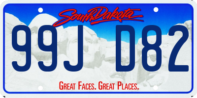 SD license plate 99JD82