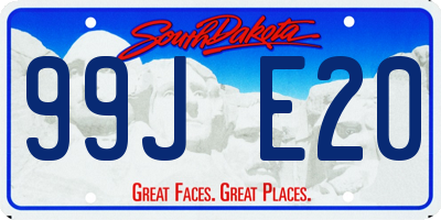 SD license plate 99JE20