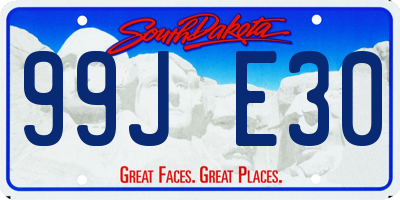 SD license plate 99JE30