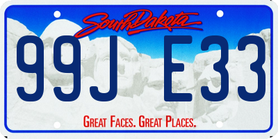 SD license plate 99JE33