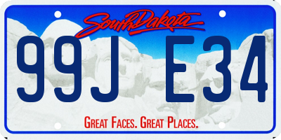 SD license plate 99JE34