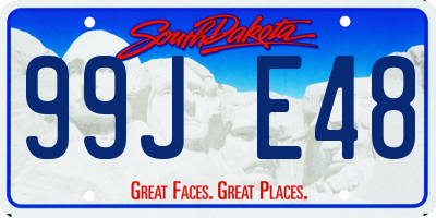 SD license plate 99JE48