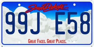 SD license plate 99JE58