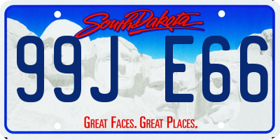SD license plate 99JE66