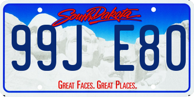 SD license plate 99JE80