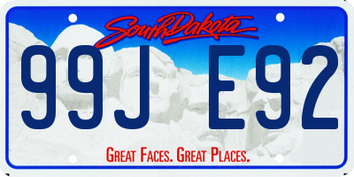 SD license plate 99JE92
