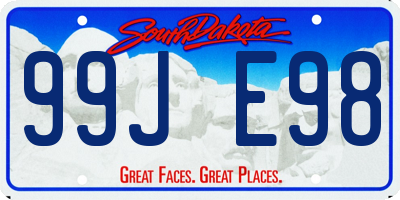 SD license plate 99JE98
