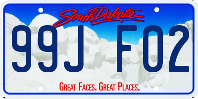 SD license plate 99JF02