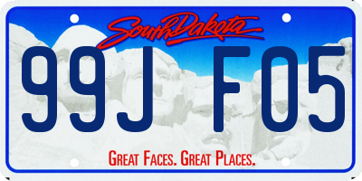 SD license plate 99JF05