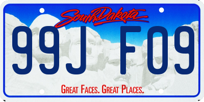 SD license plate 99JF09