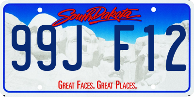 SD license plate 99JF12