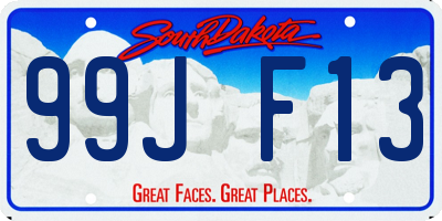 SD license plate 99JF13