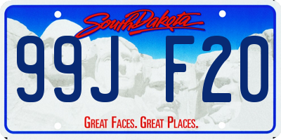 SD license plate 99JF20