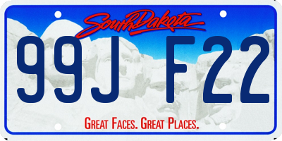 SD license plate 99JF22