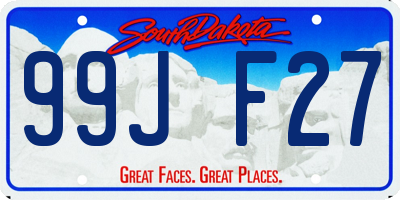 SD license plate 99JF27
