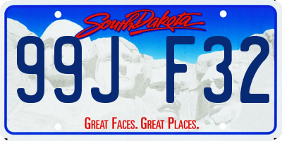 SD license plate 99JF32