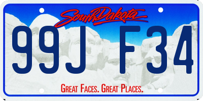 SD license plate 99JF34