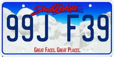 SD license plate 99JF39