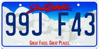 SD license plate 99JF43