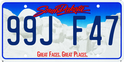 SD license plate 99JF47
