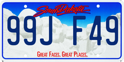 SD license plate 99JF49
