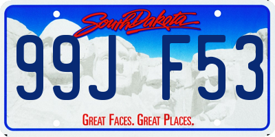 SD license plate 99JF53