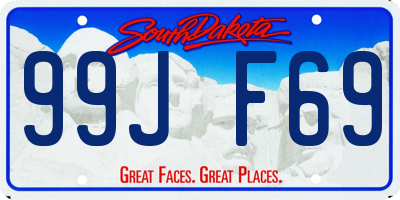 SD license plate 99JF69
