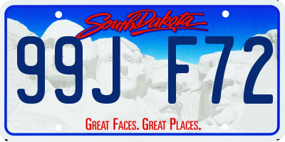 SD license plate 99JF72