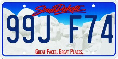 SD license plate 99JF74
