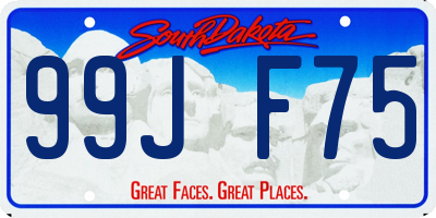 SD license plate 99JF75