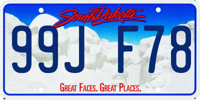 SD license plate 99JF78