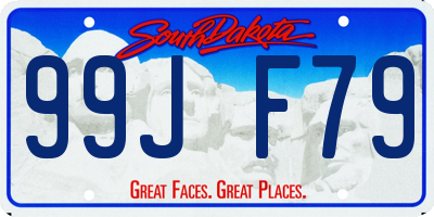 SD license plate 99JF79