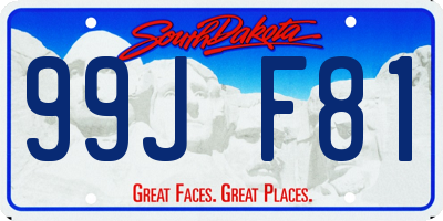 SD license plate 99JF81