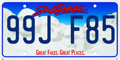 SD license plate 99JF85