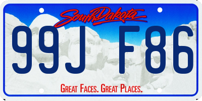 SD license plate 99JF86