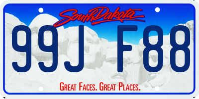 SD license plate 99JF88