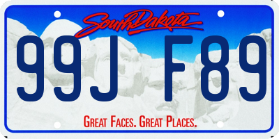 SD license plate 99JF89