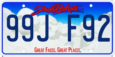 SD license plate 99JF92