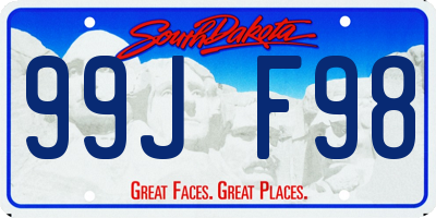 SD license plate 99JF98