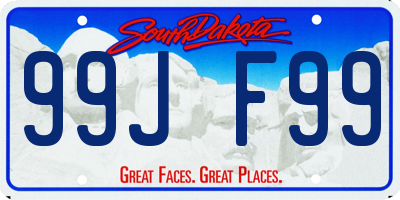 SD license plate 99JF99