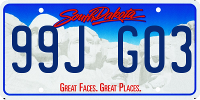 SD license plate 99JG03