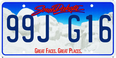SD license plate 99JG16