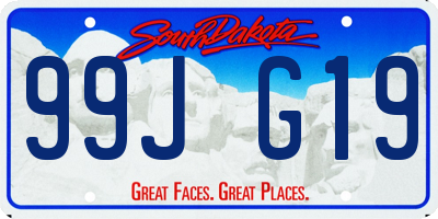 SD license plate 99JG19