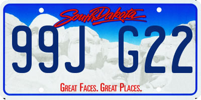 SD license plate 99JG22