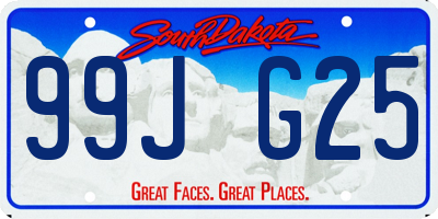 SD license plate 99JG25