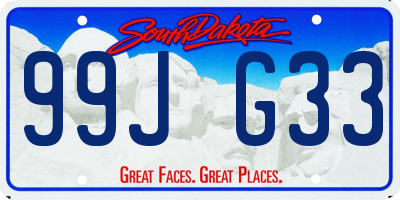 SD license plate 99JG33