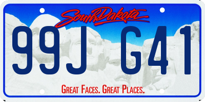 SD license plate 99JG41