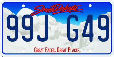 SD license plate 99JG49