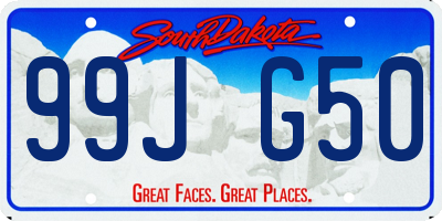 SD license plate 99JG50