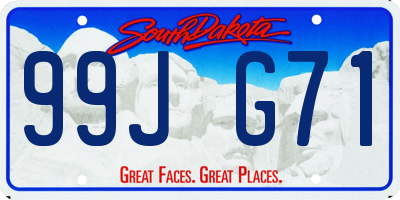 SD license plate 99JG71